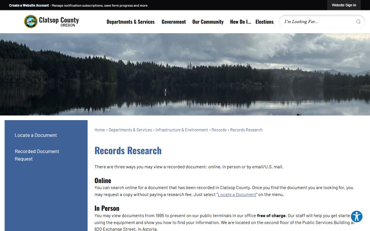 Clatsop County Clerk of Court records research source