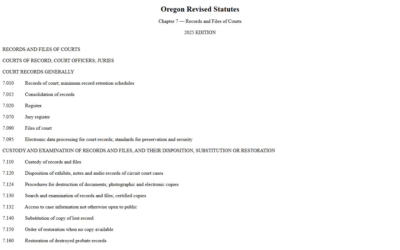Clatsop County court records Oregon court records statutes page