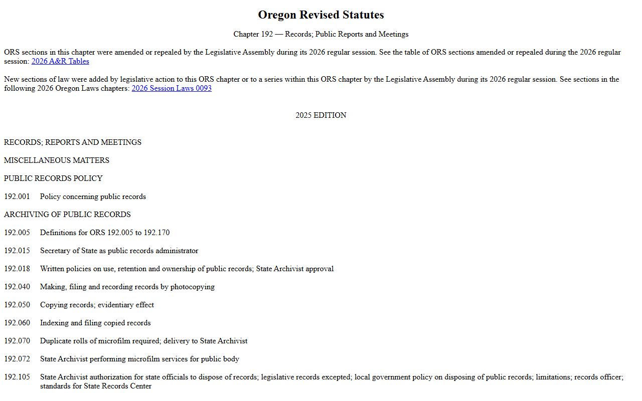 Clatsop County court records Oregon public records law page