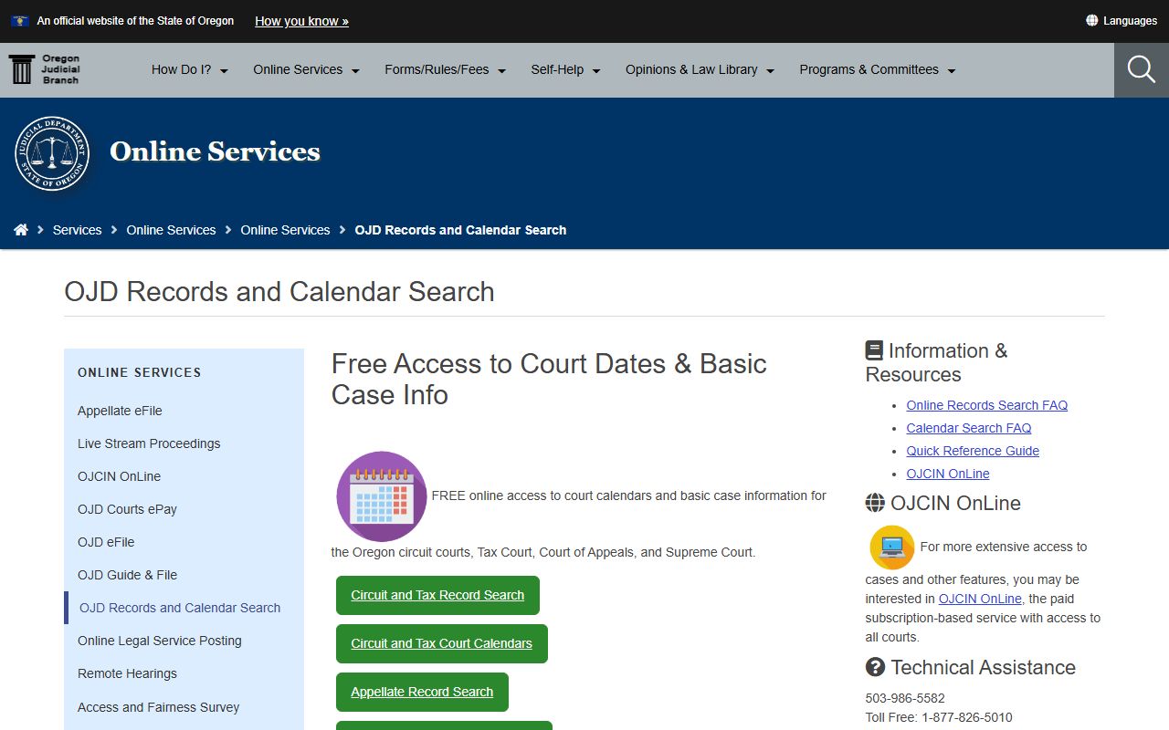 Clatsop County court records OJD records and calendar search