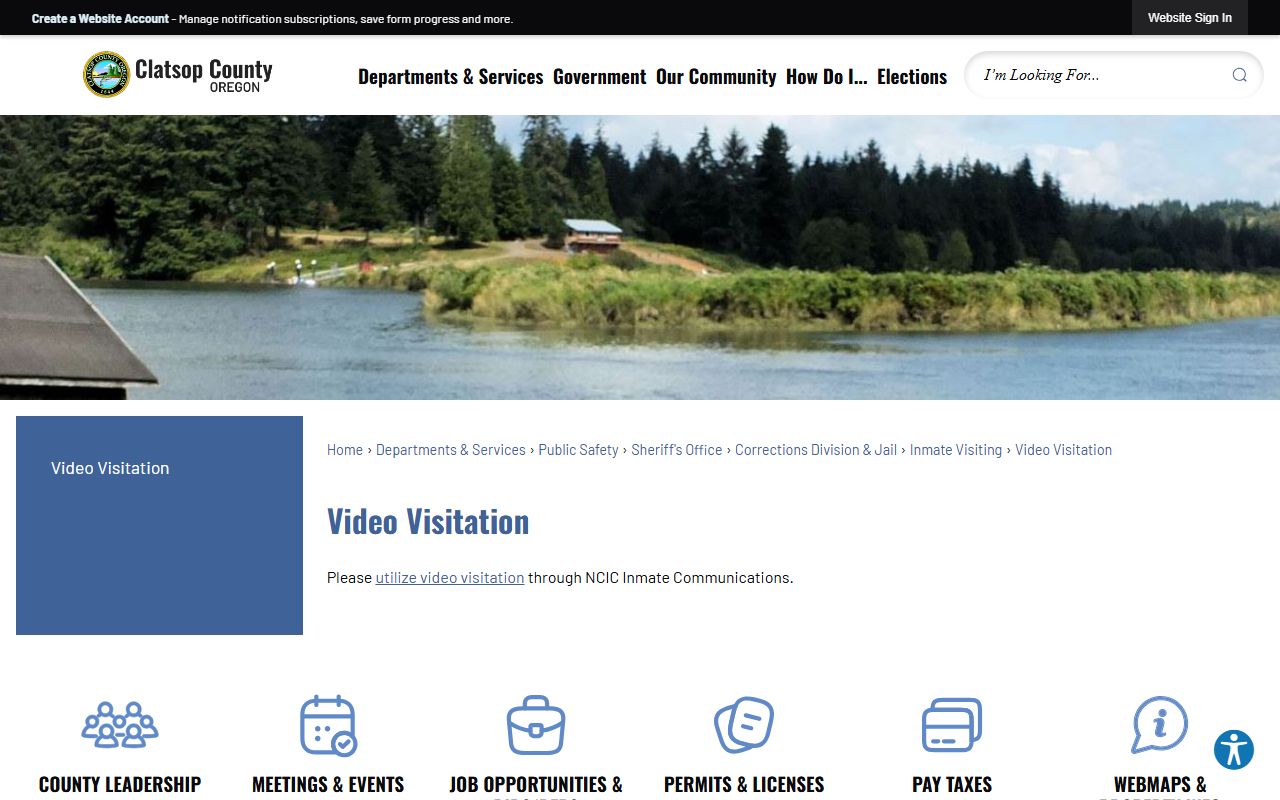 Clatsop County inmate search video visitation