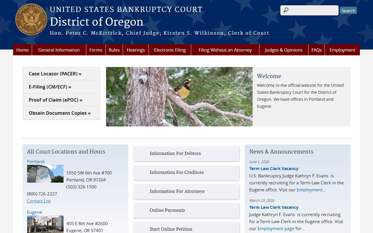Clatsop County probate records Oregon bankruptcy distinction