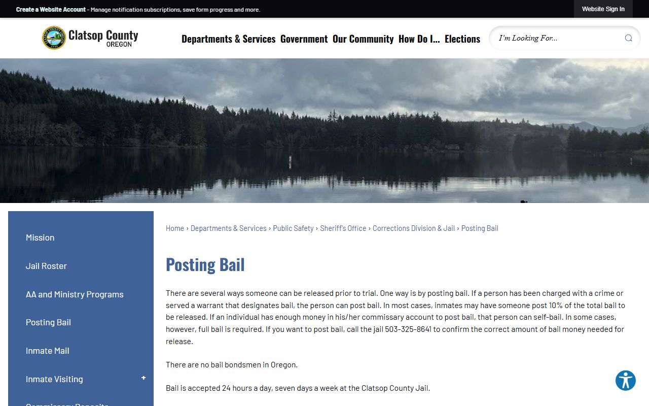 Clatsop County warrant search bail posting information
